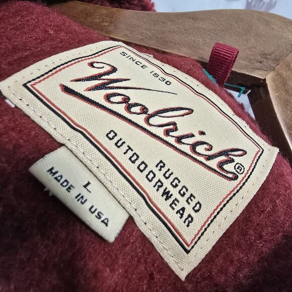 Woolrich Pullover Mens Large Red Fleece Vintage Quarter Zip Pile Fuzzy Sweater - Picture 3 of 10